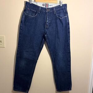 Tommy Hilfiger Men's Dark Blue Denim Relaxed Jeans 34x30 100%cotton
